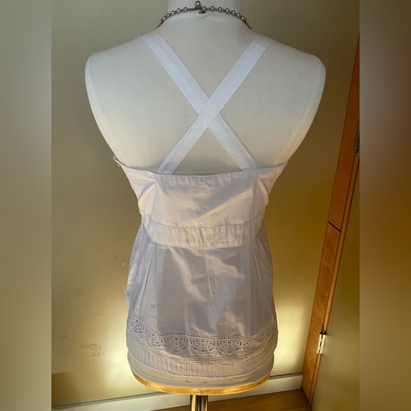 WHIT New York White Cotton Sleeveless Eyelet Blouse - Picture 4 of 8